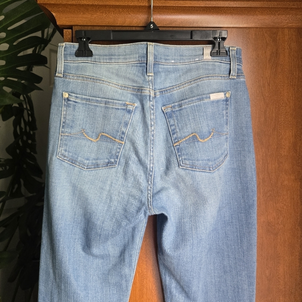 7 For All Mankind Blue Straight Leg Jeans - Picture 4 of 8